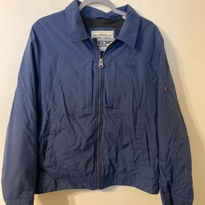 Mens Levi’s Navy Blue Stagecoach Logo Trucker Jacket Size‎ Medium Lined